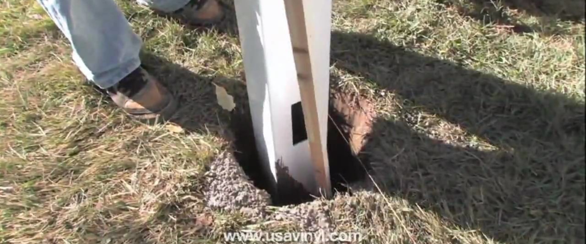 Digging Post Holes and Setting Posts for Vinyl Fence Installation